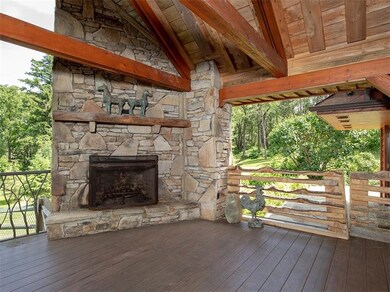 Outdoor wood burning fireplace for those chilly ev