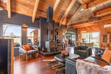 Fireplace and Mountain Views