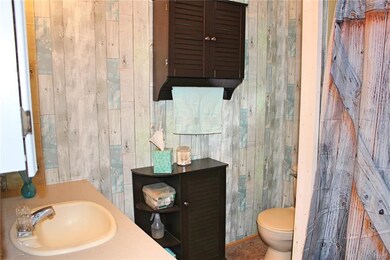 Full bathroom with extra storage!