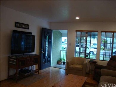 Living room with recessed lighting.