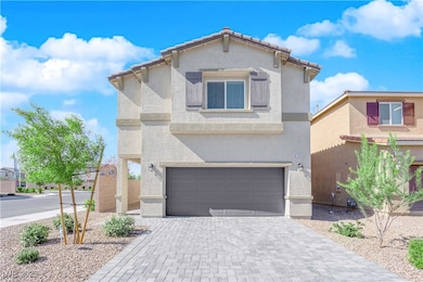 View of front of home with stucco siding, decorati