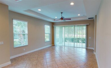 Living Room with tray ceiling