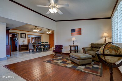living room looking into dining room