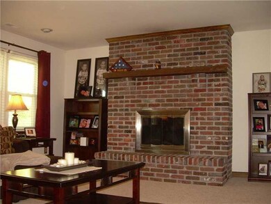 Fireplace. Full Brick Fireplace with Mantle!