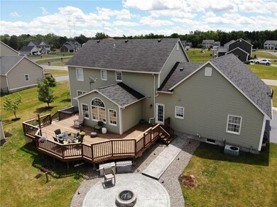 ENORMOUS deck for entertaining, newer stamped conc