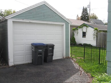 View of detached garage