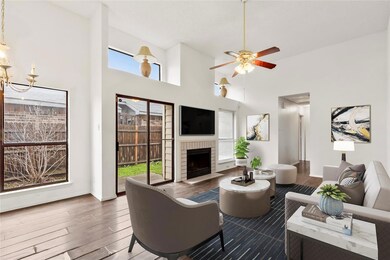 Living room is virtually staged.