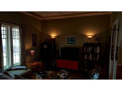 Living Room. features: sconces, coffered ceiling,p