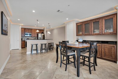 View of dining and kitchen area