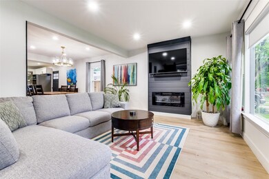 Living room featuring light hardwood / wood-style 