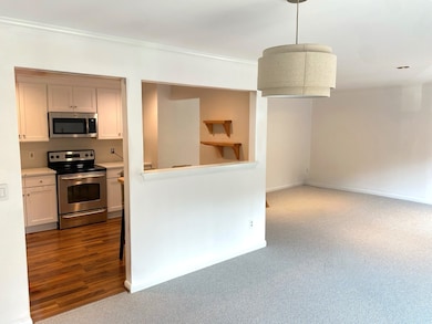 Kitchen opens to dining/living area