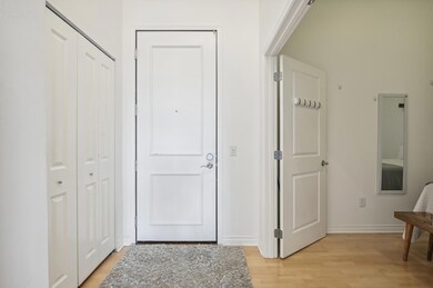 Spacious foyer with a large coat closet