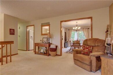View from the living room into the dining room. No