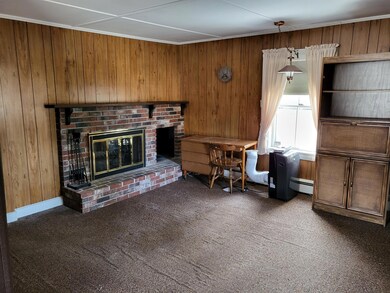Den with fireplace