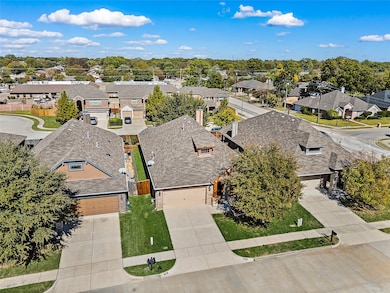 Aerial perspective of suburban area