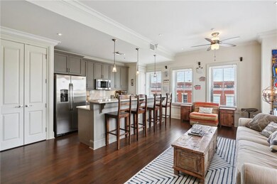 Bar-top seating at the kitchen island