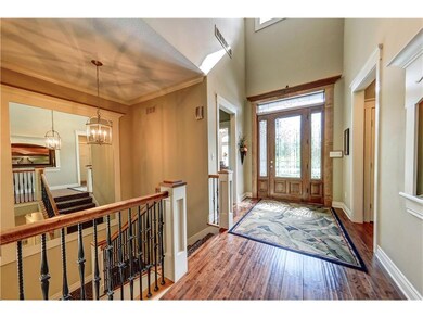 Mahogany Leaded Glass Door, Soaring Ceiling Entry 
