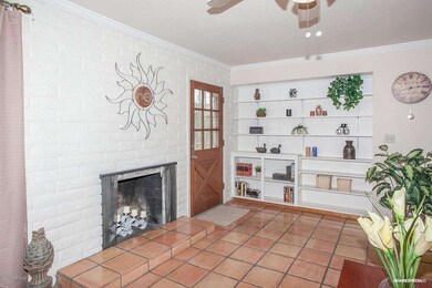 Entry and fireplace
