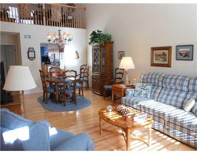 Living Room. The living room/dining room with vaul