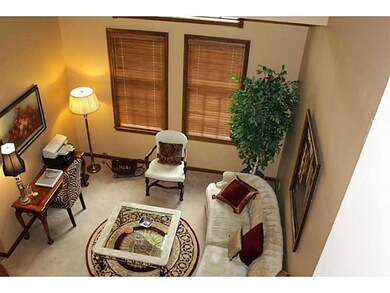 Living Room. View from the open stairwell