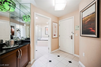 Foyer with baseboards