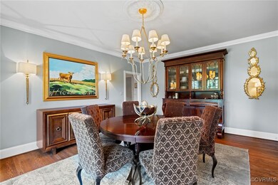 Dining area featuring dark hardwood / wood-style f