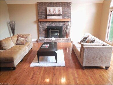 huge family room with cathedral ceiling and firepl