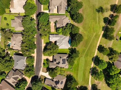 Aerial perspective of suburban area