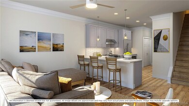 Digital Rendering. Kitchen featuring ceiling fan,
