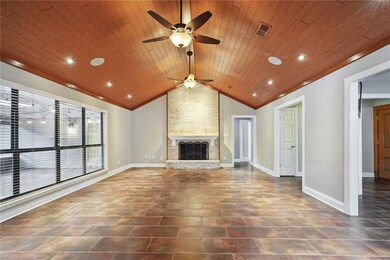 Large living room with beautiful cathedral ceiling