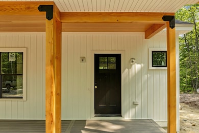 Douglas fir beams on front porch