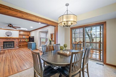 Open, updated with lots of beautiful oak wood deta