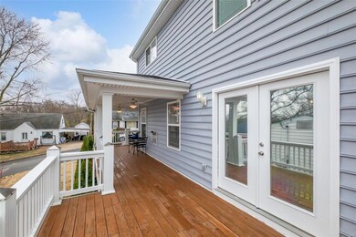 Enjoy meals outdoors on the deck off the dining ro
