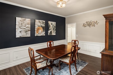 Dining room with wainscoting