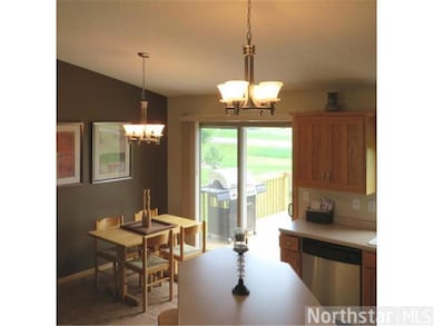 Dining room over looks the large back yard.