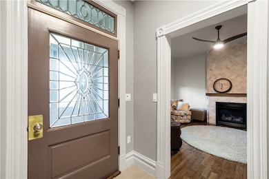 Front entry through double doors into classic vest