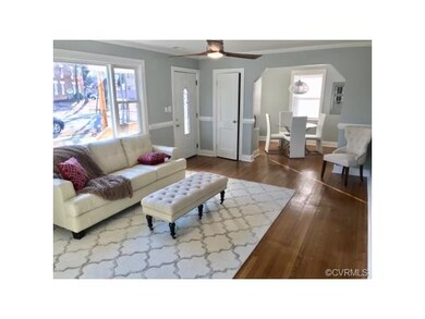 Beautiful hardwood floors in spacious living room