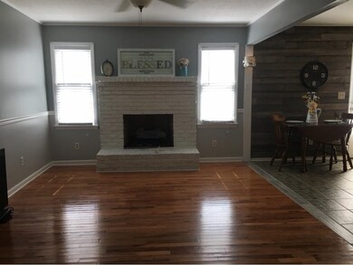 Nice living area with gas logs