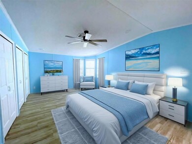 Virtually staged master suite