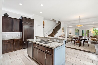 Open concept kitchen and living space.