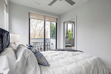 Bedroom with a ceiling fan