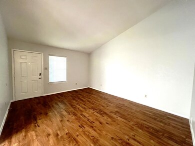 Spare room featuring wood finished floors and bas