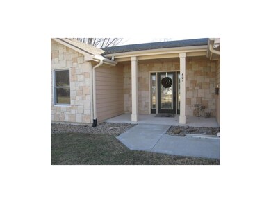 Beautiful stonework on entry and front of home