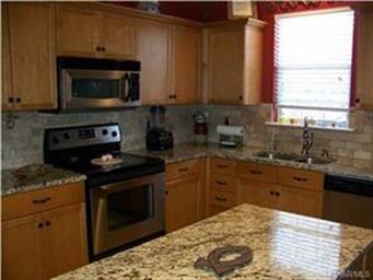 Kitchen with stainless steel appliances