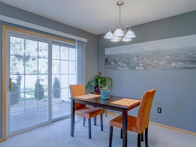 Great dining area walks out to patio