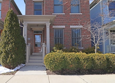 Covered entry, brick exterior