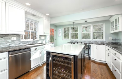 Large island with beverage cooler