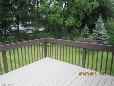 A view from the deck to this gorgeous backyard.