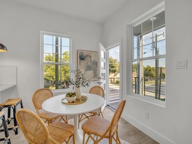 Dining area featuring light hardwood / wood-style 