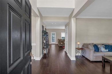 Foyer with baseboards and dark wood finished floors